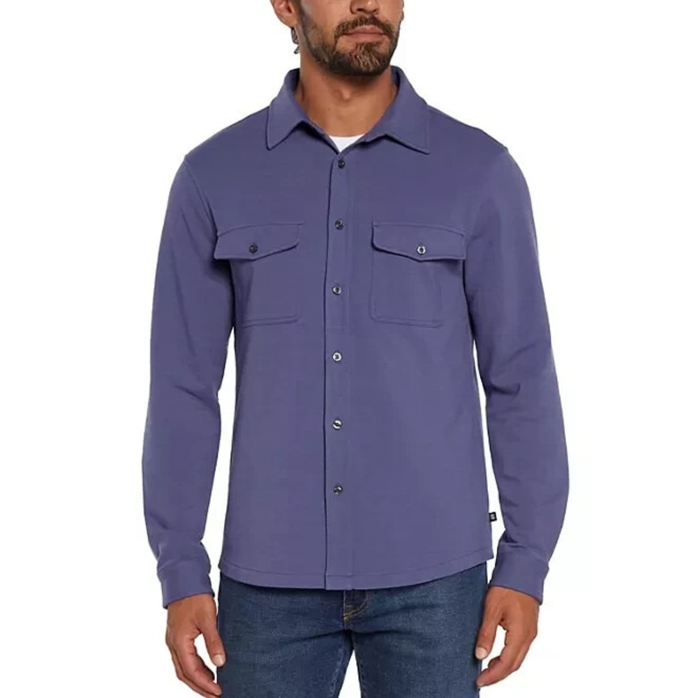 Gap Men's Long Sleeve Knit Button Down Size Large Skipper Blue